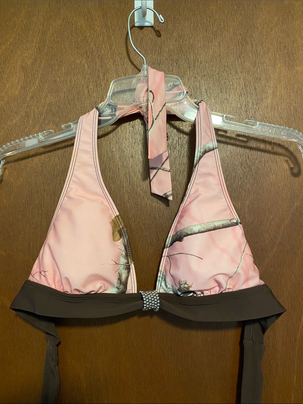 Realtree Pink and Brown Halter Bikini Top